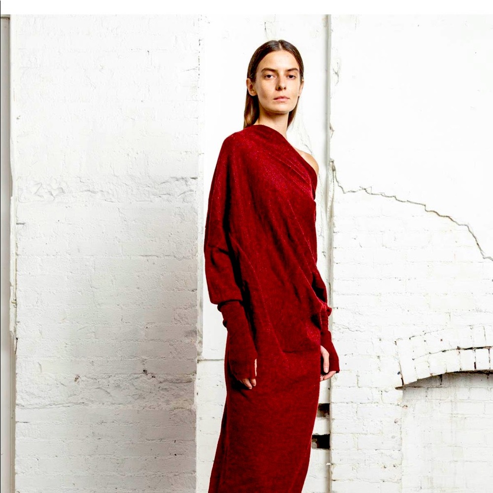 Nicholas K Sweater Dress XXS Crimson Red NWT
